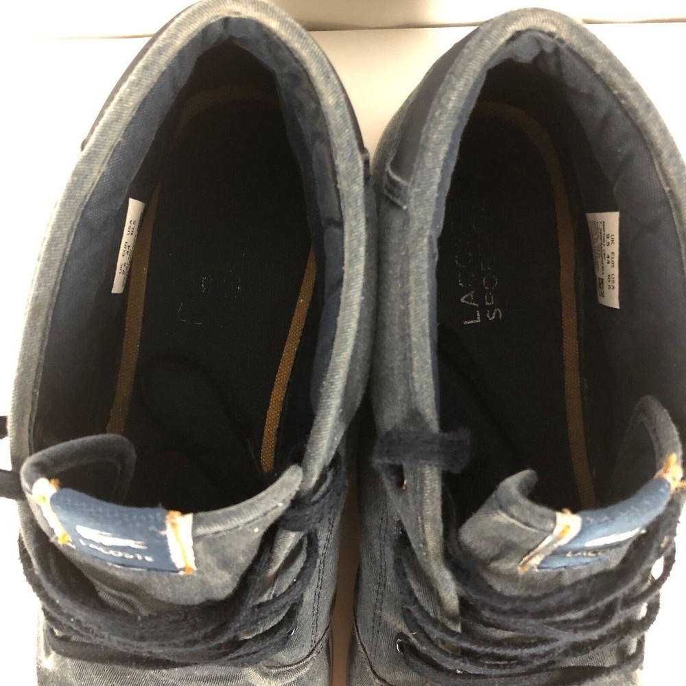 Lacoste‎ Mens Sneakers Ampthill Hightop Shoes Blue Size 10.5 - Picture 3 of 10